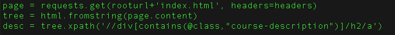 Image of code snippet, showing page, tree and desc variables being set