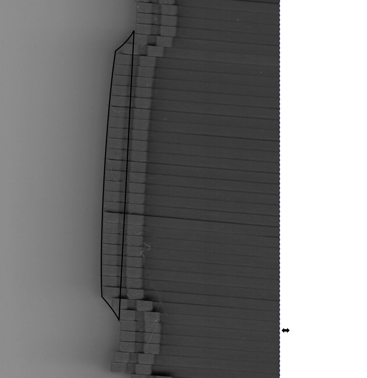 Inkscape UI showing contour gauge curve of inner badge case being traced with node tools.