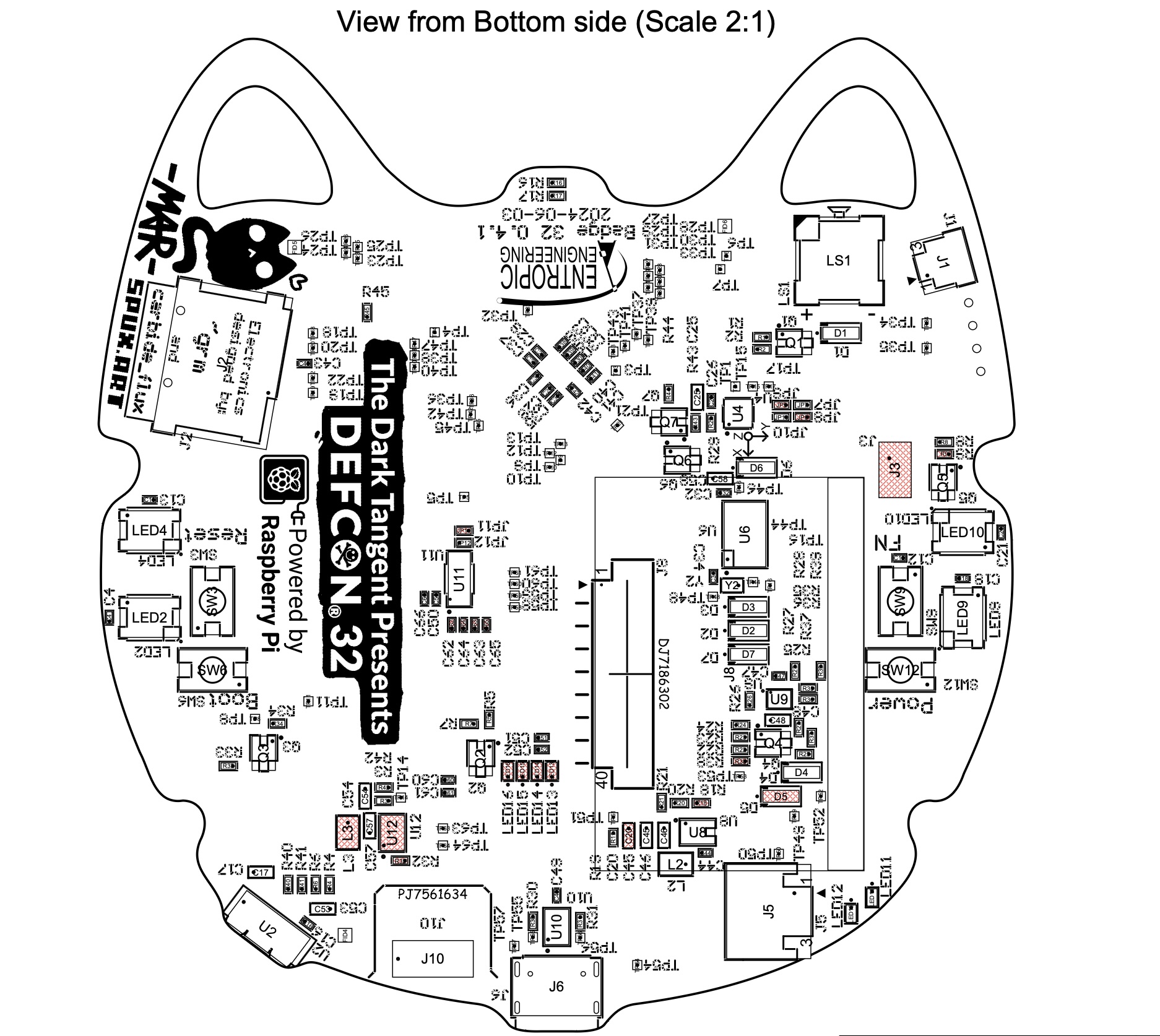 Image of accurate vector board schematic.