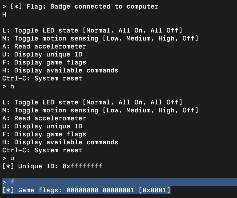 [*] Flag: Badge connected to computer output