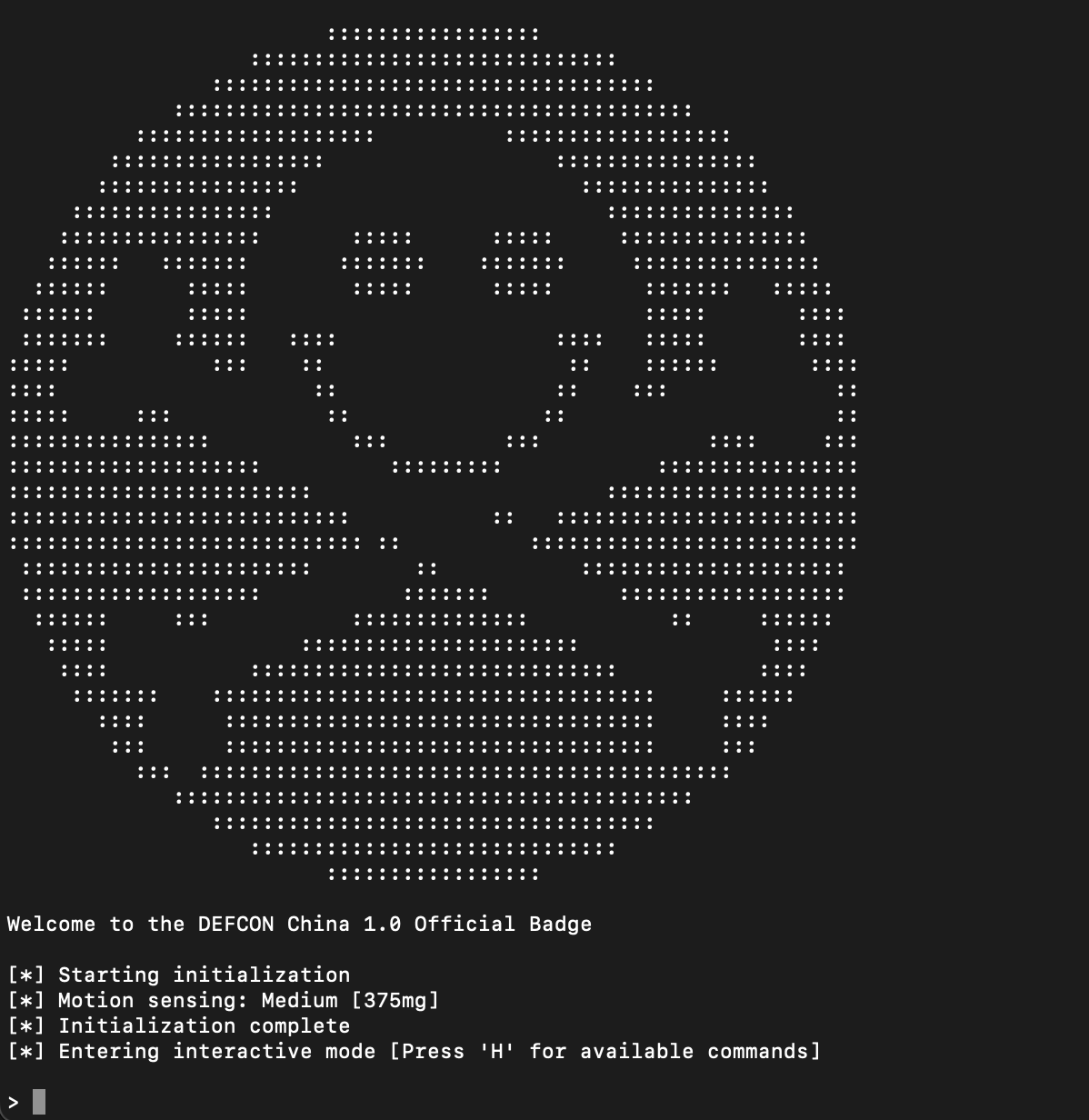 Defcon pirate jack logo in serial console