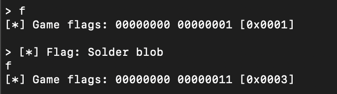 [*] Flag: Solder blob output