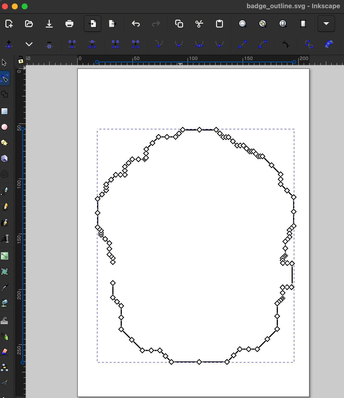 Inkscape screen showing a clean simple outline SVG file