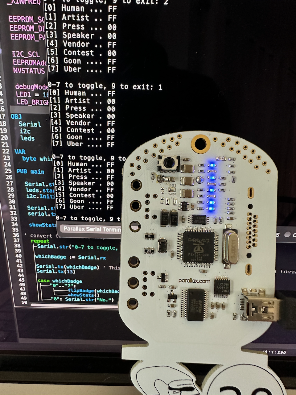 Badge LEDs lined up with EEPROM values