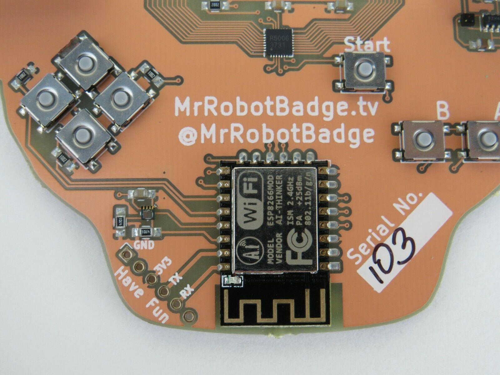 Clean badge back showing serial number 103