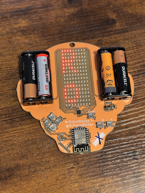 Scrolling 'Mr Robot Badge' text