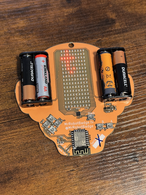 Scrolling 'Mr Robot Badge' text