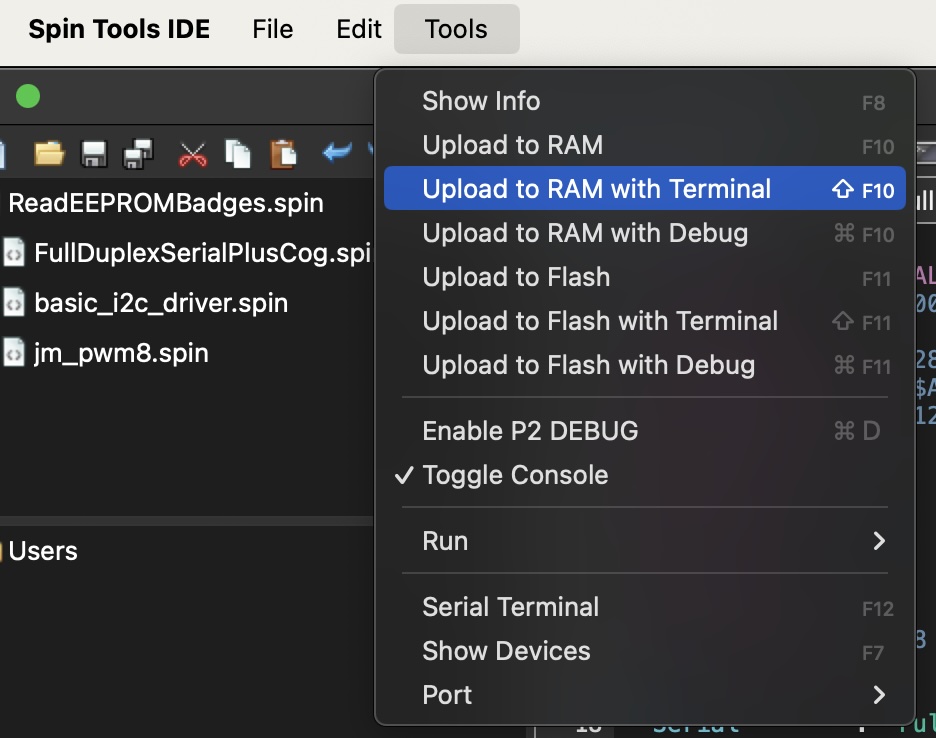 GUI upload to RAM option